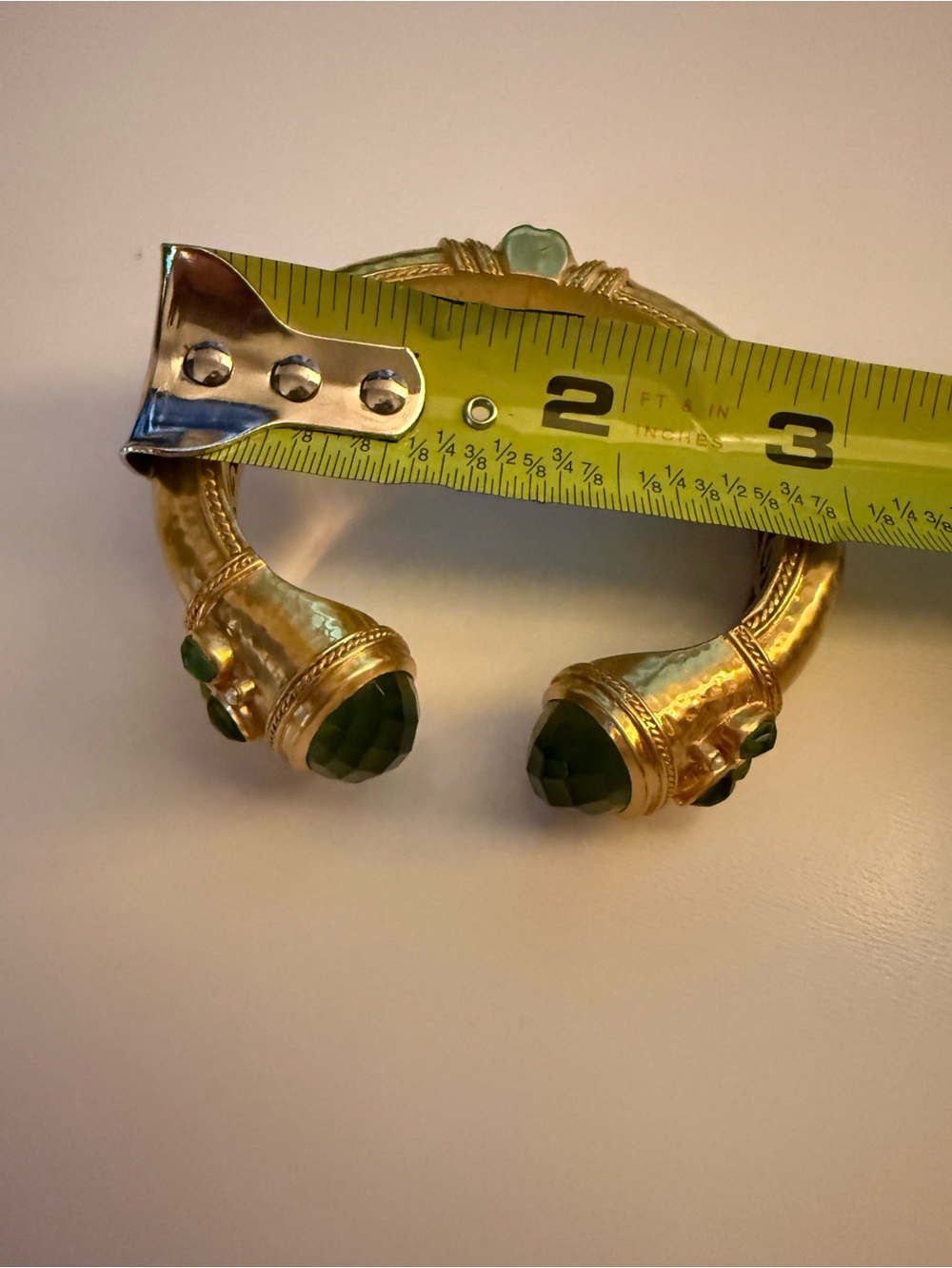 Julie Vos Gold Cuff with Olive Stones and Lime Accents - Picture 4 of 5